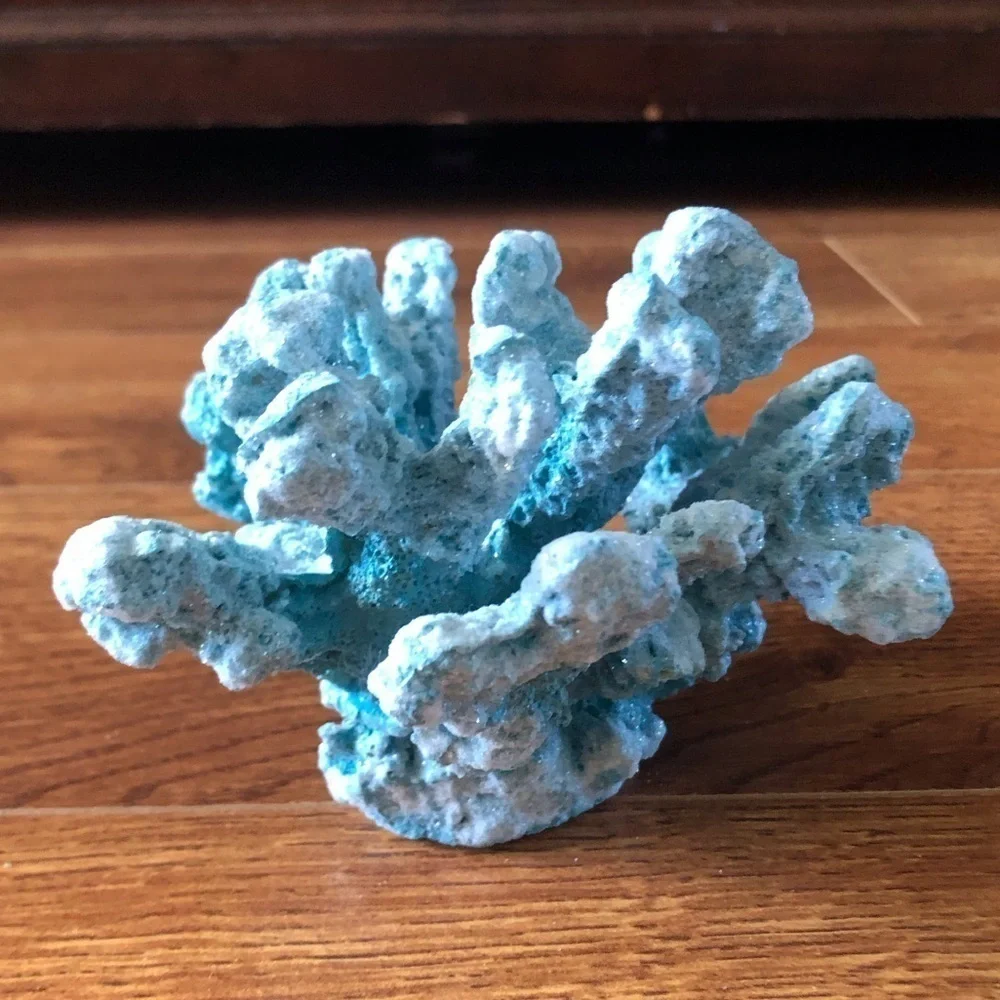 Blue resin coral decor